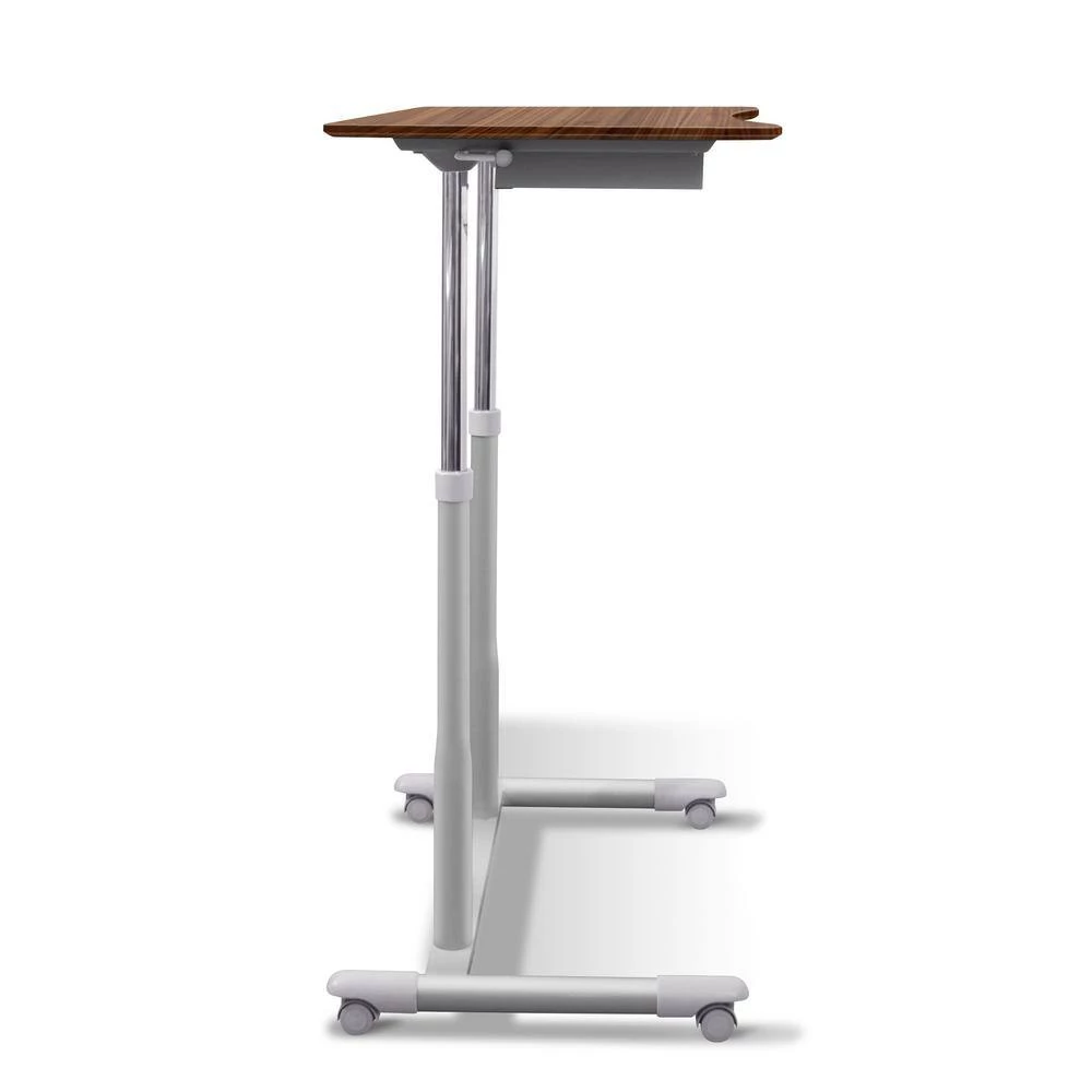 Octavia 42-in. Walnut Mobile Sit- Standing Desk with Silver Steel Base by Nyhus 11 Octavia 42-in. Walnut Mobile Sit- Standing Desk with Silver Steel Base by Nyhus - Image 9
