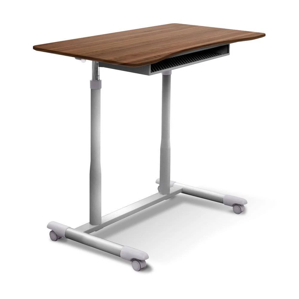 Octavia 42-in. Walnut Mobile Sit- Standing Desk with Silver Steel Base by Nyhus 5 Octavia 42-in. Walnut Mobile Sit- Standing Desk with Silver Steel Base by Nyhus - Image 3