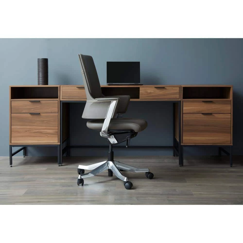 47 in. Walnut Rectangular Mid-Century Modern Style 2-Drawer Home Office Computer Desk with Built-In Storage by Nyhus 8 47 in. Walnut Rectangular Mid-Century Modern Style 2-Drawer Home Office Computer Desk with Built-In Storage by Nyhus - Image 6