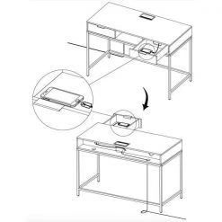 47 in. Walnut Rectangular Mid-Century Modern Style 2-Drawer Home Office Computer Desk with Built-In Storage by Nyhus 12 47 in. Walnut Rectangular Mid-Century Modern Style 2-Drawer Home Office Computer Desk with Built-In Storage by Nyhus -Cheap sumyeg Store walnut nyhus writing desks hd 23876265 4f 1000