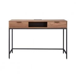 47 in. Walnut Rectangular Mid-Century Modern Style 2-Drawer Home Office Computer Desk with Built-In Storage by Nyhus