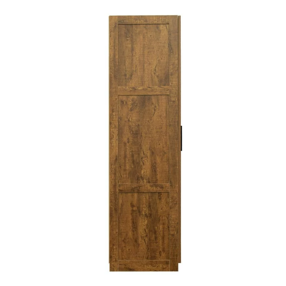 39.37 in. x 19.49 in. x 70.87 in. Walnut Wood Wardrobe Kitchen Cabinet Armoire with 2-Doors and 2-Drawers by sumyeg 10 39.37 in. x 19.49 in. x 70.87 in. Walnut Wood Wardrobe Kitchen Cabinet Armoire with 2-Doors and 2-Drawers by sumyeg - Image 8