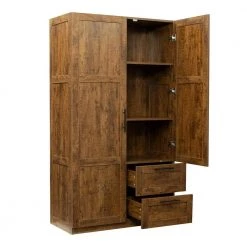 39.37 in. x 19.49 in. x 70.87 in. Walnut Wood Wardrobe Kitchen Cabinet Armoire with 2-Doors and 2-Drawers by sumyeg 19 39.37 in. x 19.49 in. x 70.87 in. Walnut Wood Wardrobe Kitchen Cabinet Armoire with 2-Doors and 2-Drawers by sumyeg -Cheap sumyeg Store walnut sumyeg armoires wardrobes sg 331jfs069 77 1000