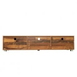 63 in. Wooden Walnut Media TV Stand TV Console with Storage Doors Fits TV's up to 70 in. for Living Room by sumyeg