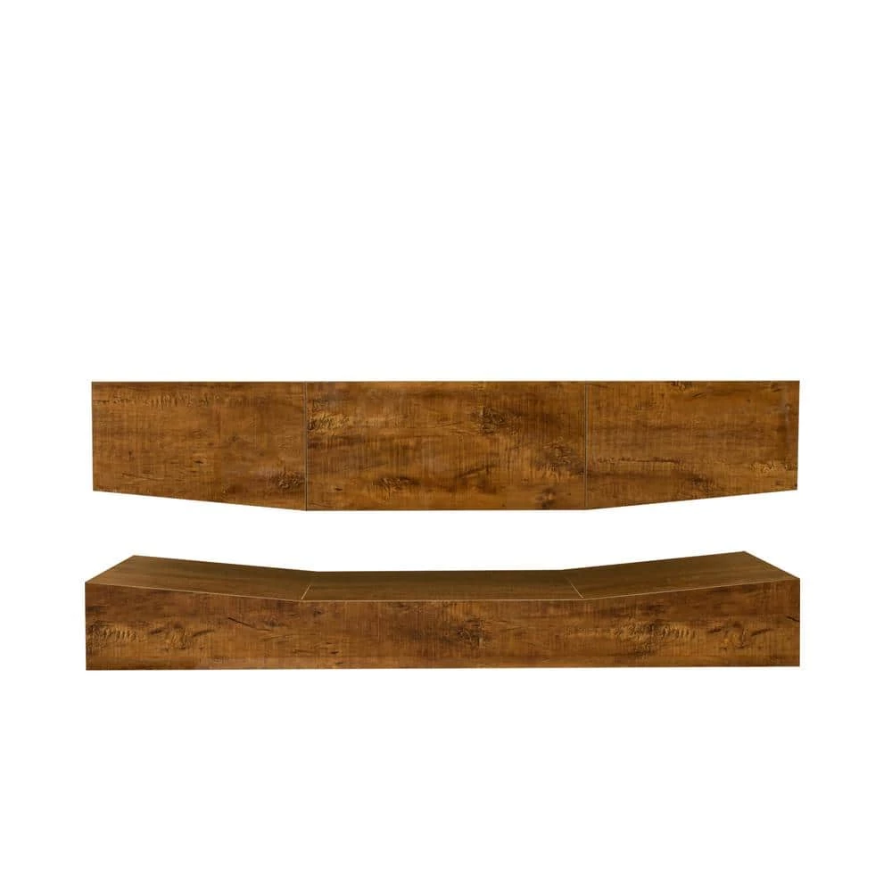 47.24 in. Wood Walnut UP and Down WALL-MOUNTED TV Stand Cabinet TV Console with 3-Drawers and LED Lights by sumyeg 3 47.24 in. Wood Walnut UP and Down WALL-MOUNTED TV Stand Cabinet TV Console with 3-Drawers and LED Lights by sumyeg