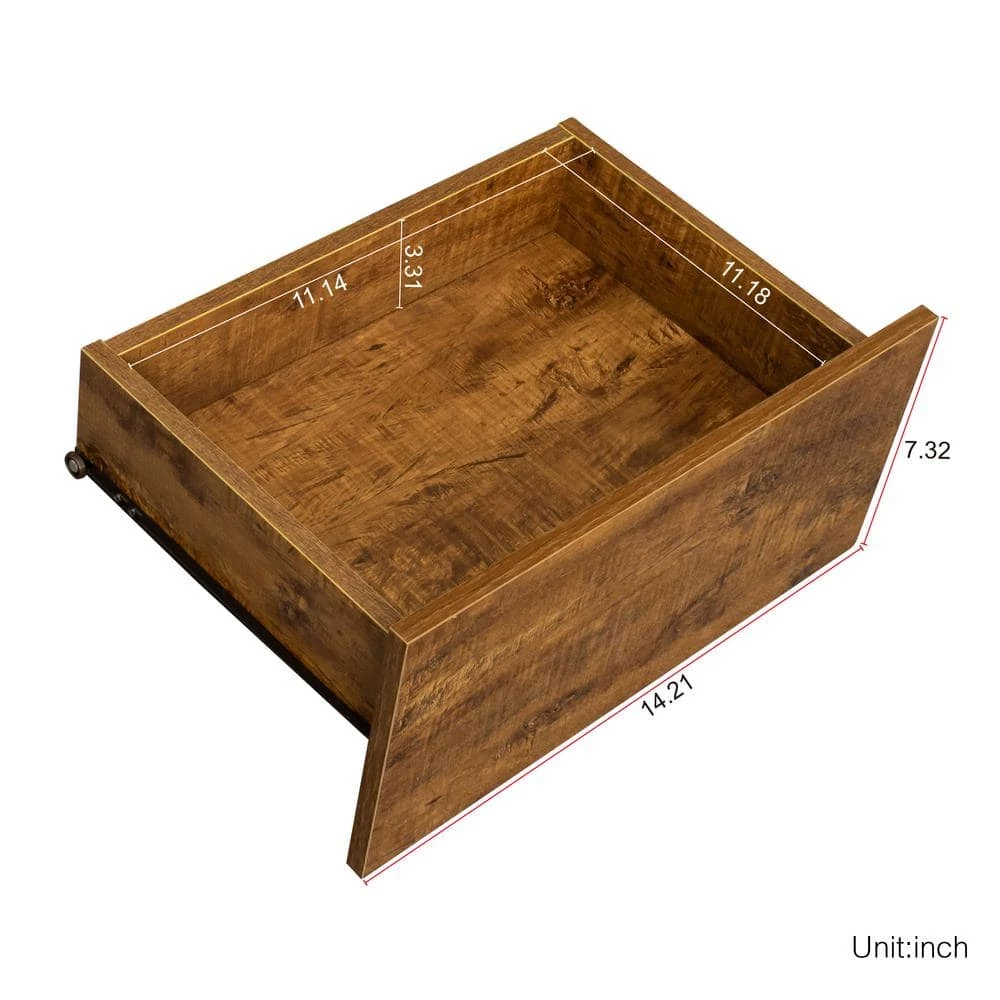 47.24 in. Wood Walnut UP and Down WALL-MOUNTED TV Stand Cabinet TV Console with 3-Drawers and LED Lights by sumyeg 9 47.24 in. Wood Walnut UP and Down WALL-MOUNTED TV Stand Cabinet TV Console with 3-Drawers and LED Lights by sumyeg - Image 7