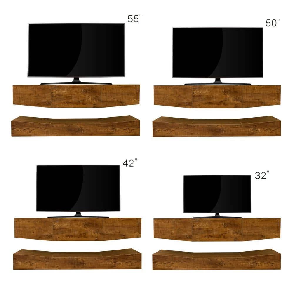 47.24 in. Wood Walnut UP and Down WALL-MOUNTED TV Stand Cabinet TV Console with 3-Drawers and LED Lights by sumyeg 15 47.24 in. Wood Walnut UP and Down WALL-MOUNTED TV Stand Cabinet TV Console with 3-Drawers and LED Lights by sumyeg - Image 13