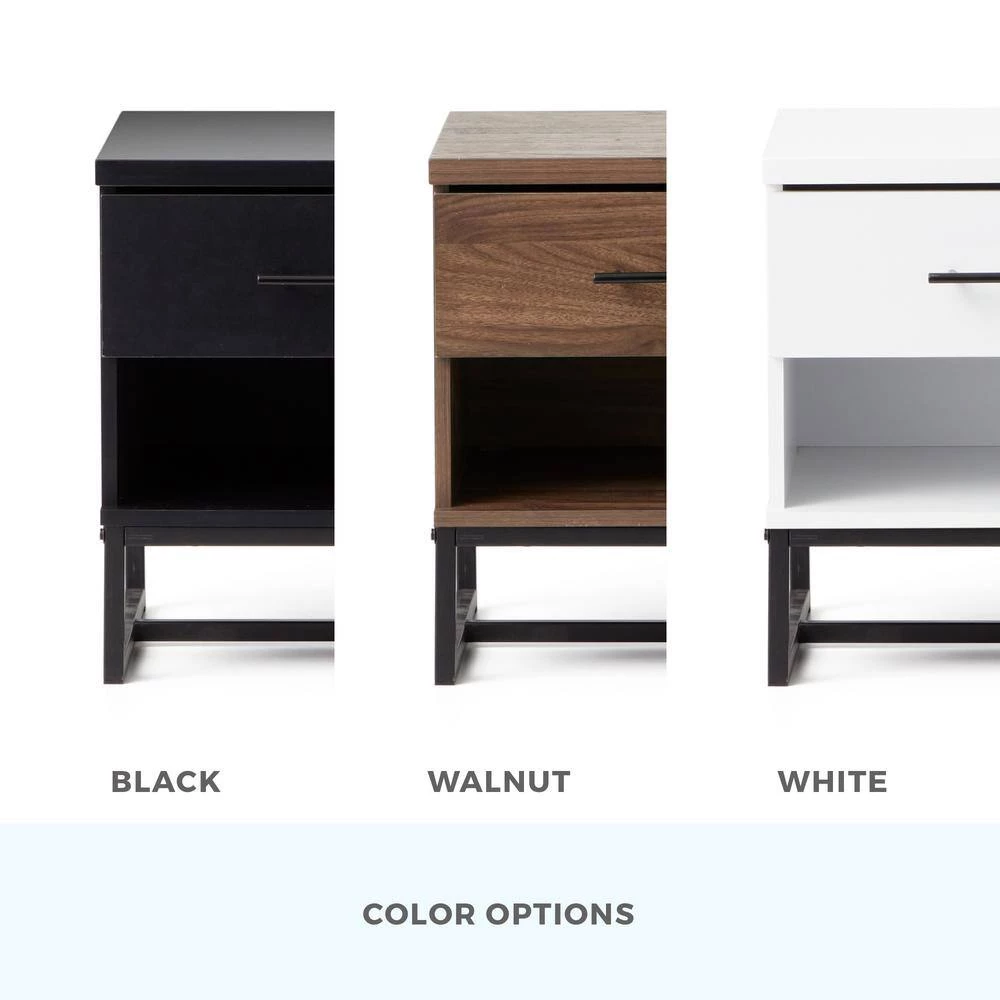 Eleanor 1-Drawer White Contemporary Nightstand 20 in. H x 20 in. W x 16 in. L by Brookside 8 Eleanor 1-Drawer White Contemporary Nightstand 20 in. H x 20 in. W x 16 in. L by Brookside - Image 6