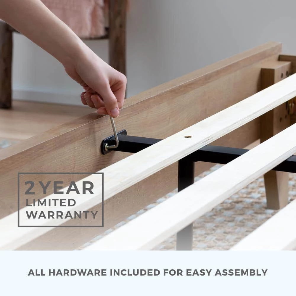 Sophia White Queen Shiplap Laminate Wood Panel Platform Bed Frame by Brookside 7 Sophia White Queen Shiplap Laminate Wood Panel Platform Bed Frame by Brookside - Image 5