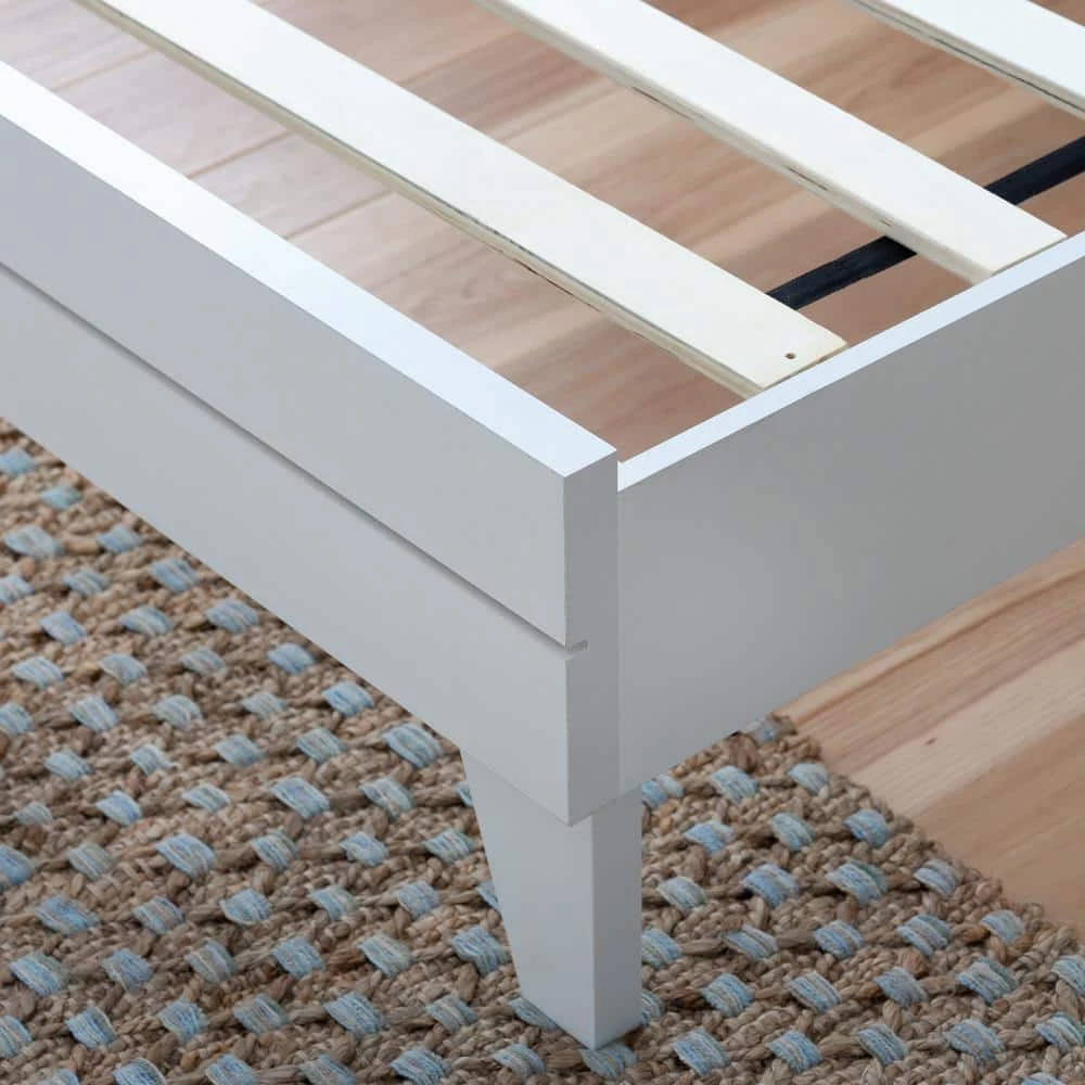 Sophia White Queen Shiplap Laminate Wood Panel Platform Bed Frame by Brookside 4 Sophia White Queen Shiplap Laminate Wood Panel Platform Bed Frame by Brookside - Image 2