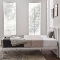 Lori White Queen Metal Platform Bed Frame with Vertical Bar Headboard - Wood Slats by Brookside 14 Lori White Queen Metal Platform Bed Frame with Vertical Bar Headboard - Wood Slats by Brookside -Cheap sumyeg Store white brookside platform beds bs0001mbdqqwh 40 1000