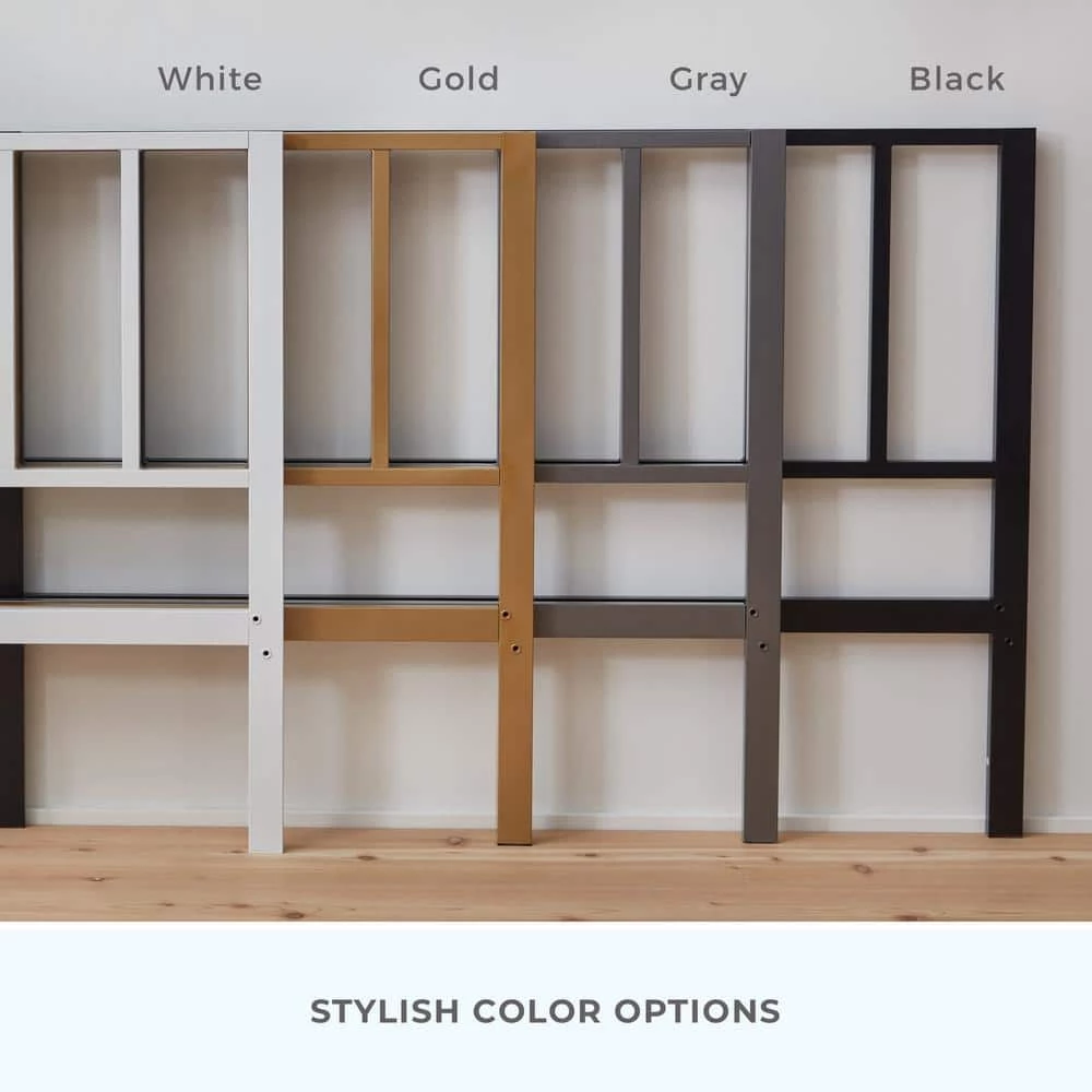 Lori White Queen Metal Platform Bed Frame with Vertical Bar Headboard - Wood Slats by Brookside 8 Lori White Queen Metal Platform Bed Frame with Vertical Bar Headboard - Wood Slats by Brookside - Image 6