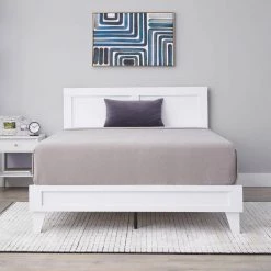 Penny White Wood Frame Queen Platform Bed with Double Framed Wood Headboard by Brookside 24 Penny White Wood Frame Queen Platform Bed with Double Framed Wood Headboard by Brookside -Cheap sumyeg Store white brookside platform beds bs00a3lbdqqwh 1f 1000