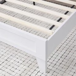 Penny White Wood Frame Queen Platform Bed with Double Framed Wood Headboard by Brookside 25 Penny White Wood Frame Queen Platform Bed with Double Framed Wood Headboard by Brookside -Cheap sumyeg Store white brookside platform beds bs00a3lbdqqwh 44 1000