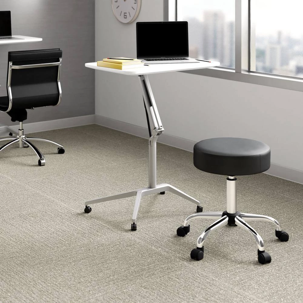 30 in. Height Adjustable Mobile Laptop Desk, White Lacquered Aluminum Base with MDF Top by Nyhus 11 30 in. Height Adjustable Mobile Laptop Desk, White Lacquered Aluminum Base with MDF Top by Nyhus - Image 9