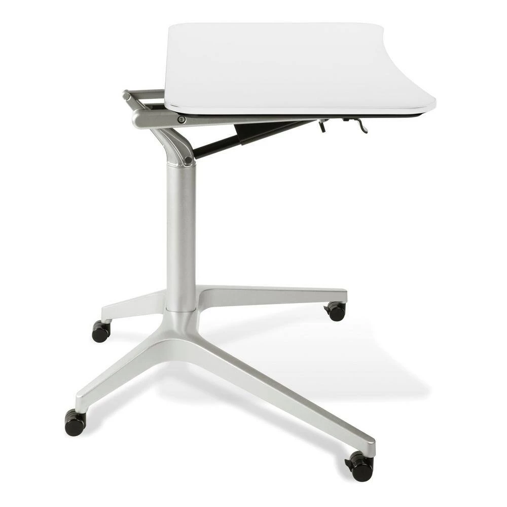 30 in. Height Adjustable Mobile Laptop Desk, White Lacquered Aluminum Base with MDF Top by Nyhus 8 30 in. Height Adjustable Mobile Laptop Desk, White Lacquered Aluminum Base with MDF Top by Nyhus - Image 6