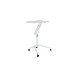 30 in. Height Adjustable Mobile Laptop Desk, White Lacquered Aluminum Base with MDF Top by Nyhus