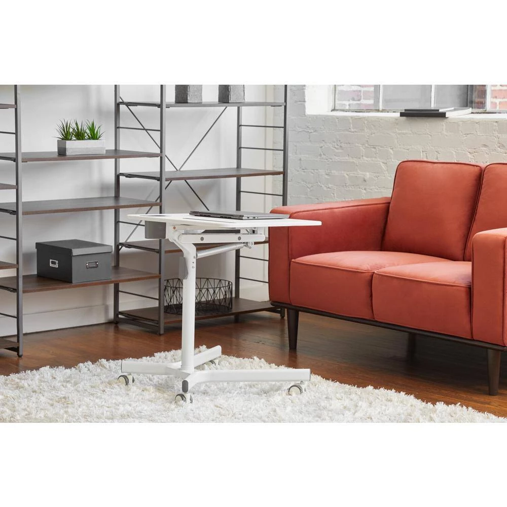 27.5 in. Mobile Workpad Modern Style Adjustable Height White PVC Laptop Desk by Nyhus 7 27.5 in. Mobile Workpad Modern Style Adjustable Height White PVC Laptop Desk by Nyhus - Image 5