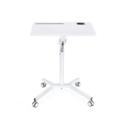 27.5 in. Mobile Workpad Modern Style Adjustable Height White PVC Laptop Desk by Nyhus