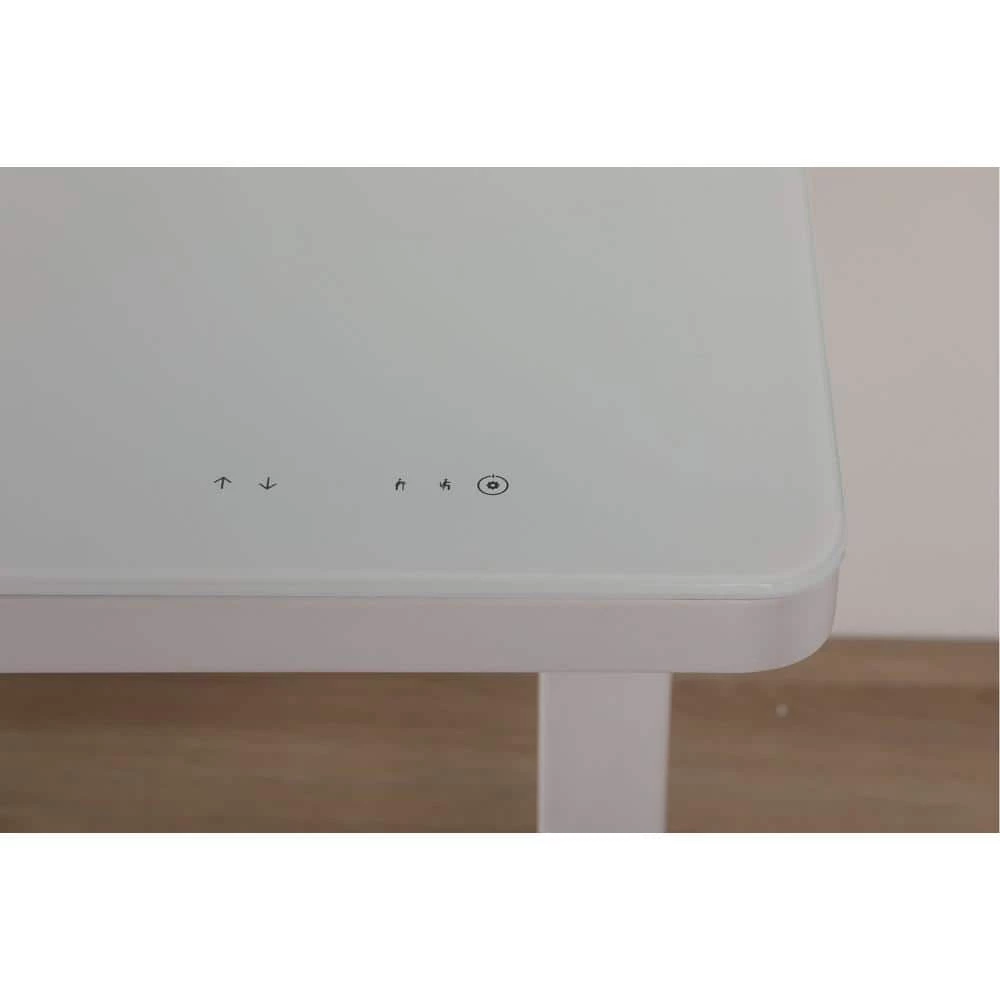 Elsa 47 in. White Sit Standing Desk Glass Top by Nyhus 6 Elsa 47 in. White Sit Standing Desk Glass Top by Nyhus - Image 4