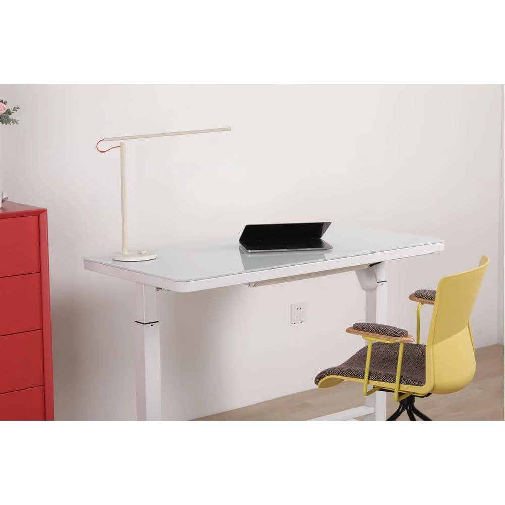 Elsa 47 in. White Sit Standing Desk Glass Top by Nyhus 7 Elsa 47 in. White Sit Standing Desk Glass Top by Nyhus - Image 5
