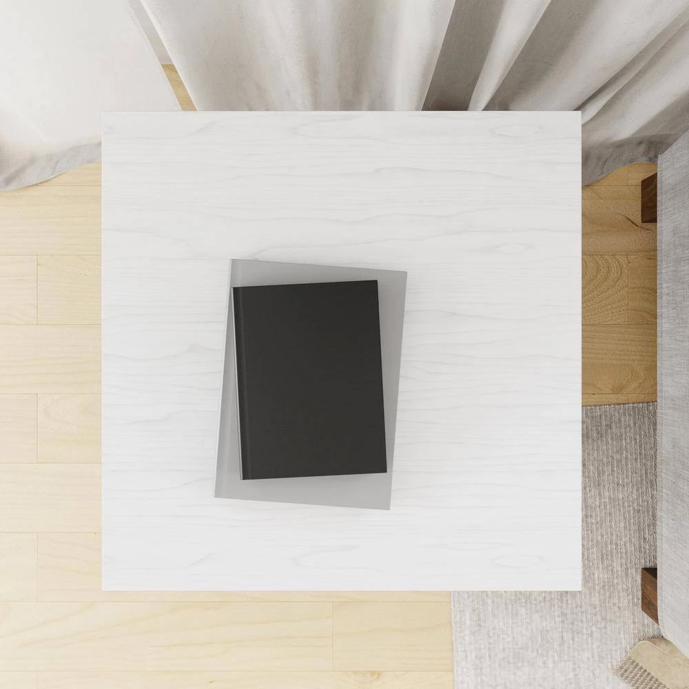 Eliza 22 in. White Oak Rectangle Metal and Wood End Table with Storage Shelf by Brookside 11 Eliza 22 in. White Oak Rectangle Metal and Wood End Table with Storage Shelf by Brookside - Image 9