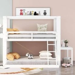 White Twin Over Full Reinforced Structure Solid Wood Bunk Beds with Desk Storage Shelves for Kids Teens by Polibi 19 White Twin Over Full Reinforced Structure Solid Wood Bunk Beds with Desk Storage Shelves for Kids Teens by Polibi -Cheap sumyeg Store white polibi bunk beds mb rssbbd w 31 1000