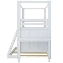 White Twin Over Full Reinforced Structure Solid Wood Bunk Beds with Desk Storage Shelves for Kids Teens by Polibi 18 White Twin Over Full Reinforced Structure Solid Wood Bunk Beds with Desk Storage Shelves for Kids Teens by Polibi -Cheap sumyeg Store white polibi bunk beds mb rssbbd w 44 1000