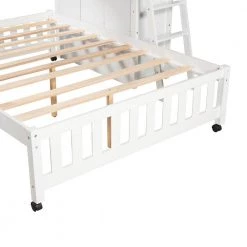 Wooden Twin Over Full Bunk Bed in White With 6 Drawers And Flexible Shelves by Polibi 19 Wooden Twin Over Full Bunk Bed in White With 6 Drawers And Flexible Shelves by Polibi -Cheap sumyeg Store white polibi bunk beds mb tfbb6d w 1f 1000
