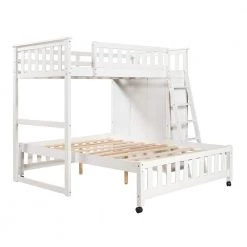 Wooden Twin Over Full Bunk Bed in White With 6 Drawers And Flexible Shelves by Polibi 17 Wooden Twin Over Full Bunk Bed in White With 6 Drawers And Flexible Shelves by Polibi -Cheap sumyeg Store white polibi bunk beds mb tfbb6d w c3 1000