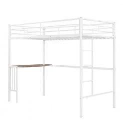 Twin Over Full Metal Bunk Bed in White with Desk, Ladder and Quality Slats by Polibi 18 Twin Over Full Metal Bunk Bed in White with Desk, Ladder and Quality Slats by Polibi -Cheap sumyeg Store white polibi bunk beds mb tfmbb w 1f 1000
