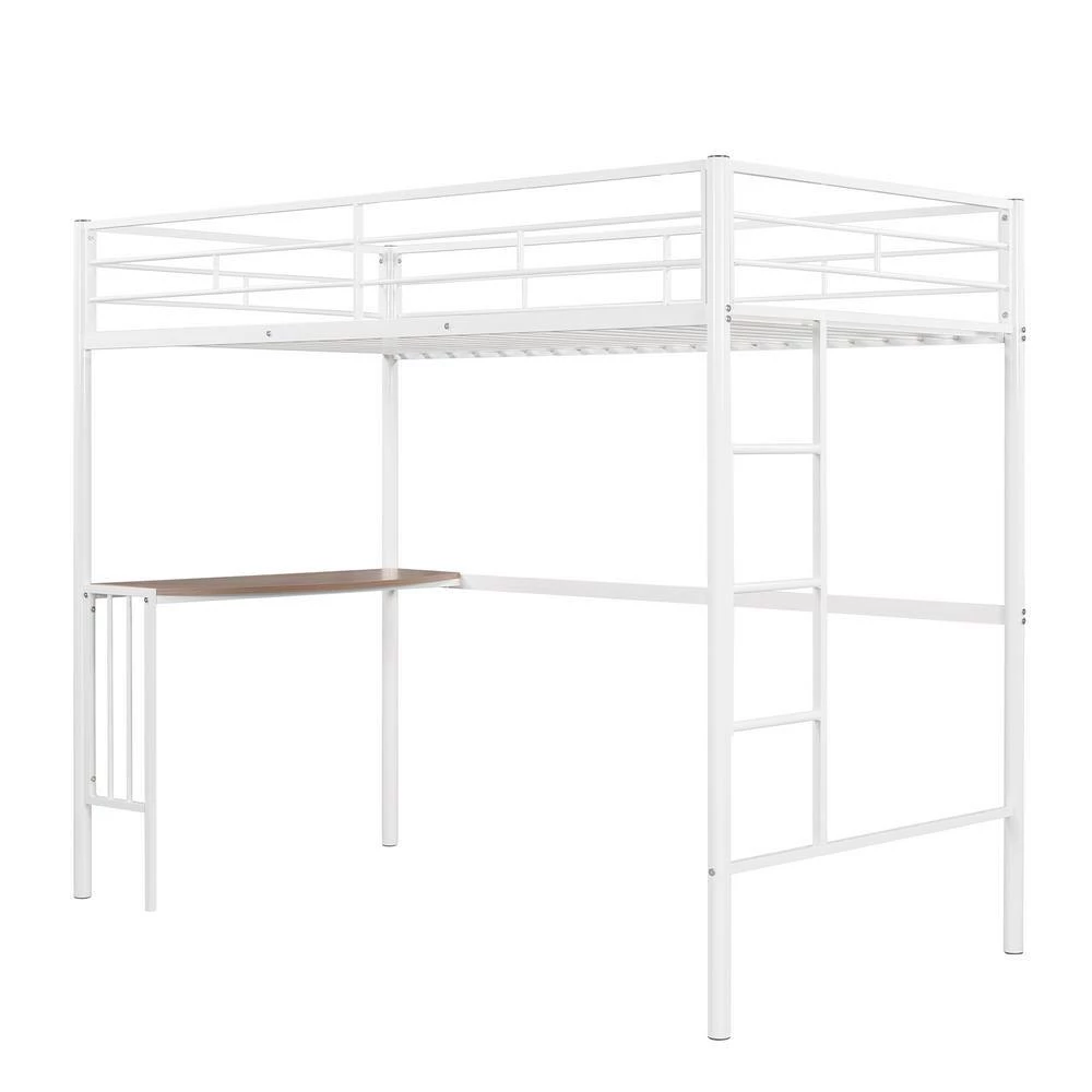 Twin Over Full Metal Bunk Bed in White with Desk, Ladder and Quality Slats by Polibi 9 Twin Over Full Metal Bunk Bed in White with Desk, Ladder and Quality Slats by Polibi - Image 7