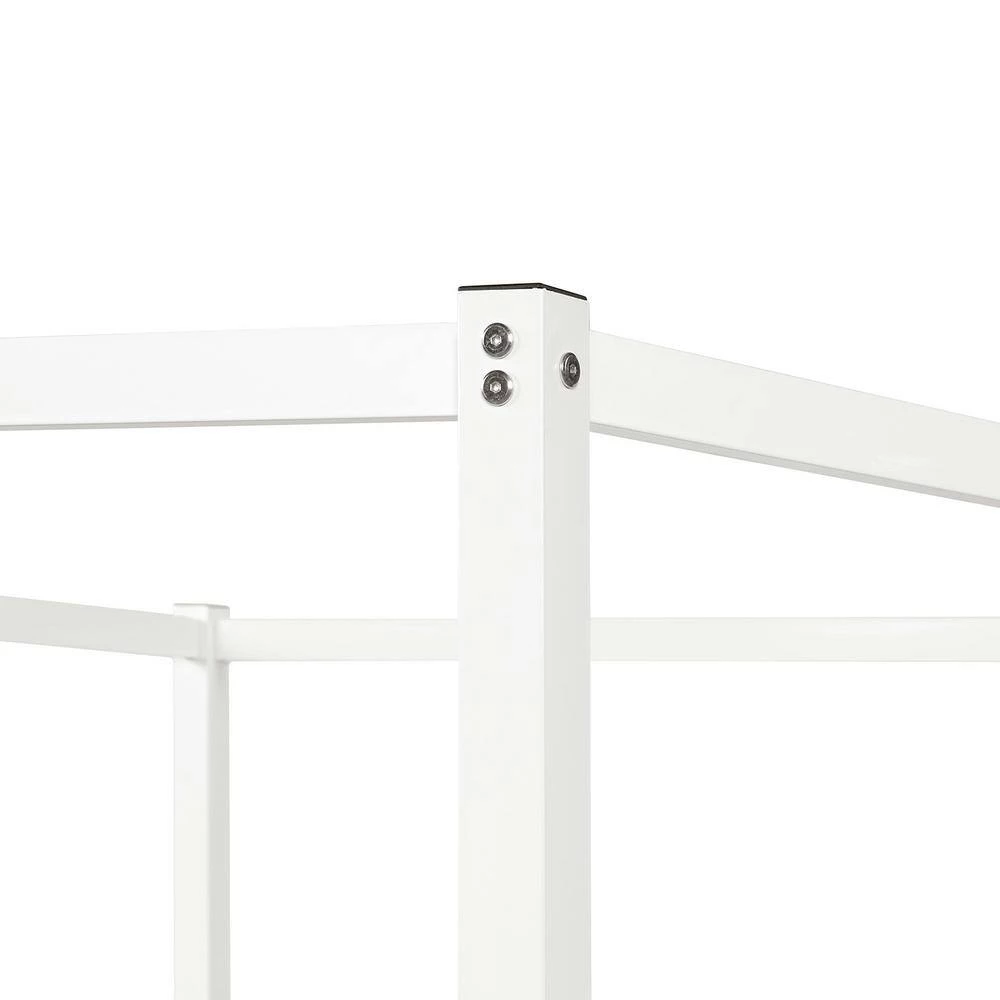 Metal Framed Classic Design Queen White Canopy Platform Bed with Headboard 63 in. W x 73.2 in. H by Polibi 9 Metal Framed Classic Design Queen White Canopy Platform Bed with Headboard 63 in. W x 73.2 in. H by Polibi - Image 7