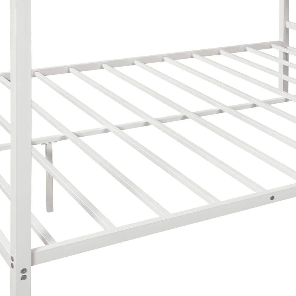 Metal Framed Classic Design Queen White Canopy Platform Bed with Headboard 63 in. W x 73.2 in. H by Polibi 8 Metal Framed Classic Design Queen White Canopy Platform Bed with Headboard 63 in. W x 73.2 in. H by Polibi - Image 6