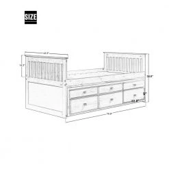 White Captain's Bed Twin Daybed with Trundle Bed and Storage Drawers (76 in. L x 43.5 in. W x 35.75 in. H) by Polibi 14 White Captain's Bed Twin Daybed with Trundle Bed and Storage Drawers (76 in. L x 43.5 in. W x 35.75 in. H) by Polibi -Cheap sumyeg Store white polibi daybeds rs ecbtdt wi 40 1000