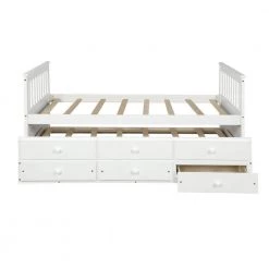 White Captain's Bed Twin Daybed with Trundle Bed and Storage Drawers (76 in. L x 43.5 in. W x 35.75 in. H) by Polibi 17 White Captain's Bed Twin Daybed with Trundle Bed and Storage Drawers (76 in. L x 43.5 in. W x 35.75 in. H) by Polibi -Cheap sumyeg Store white polibi daybeds rs ecbtdt wi 4f 1000