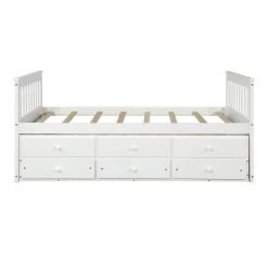 White Captain's Bed Twin Daybed with Trundle Bed and Storage Drawers (76 in. L x 43.5 in. W x 35.75 in. H) by Polibi 20 White Captain's Bed Twin Daybed with Trundle Bed and Storage Drawers (76 in. L x 43.5 in. W x 35.75 in. H) by Polibi -Cheap sumyeg Store white polibi daybeds rs ecbtdt wi fa 1000