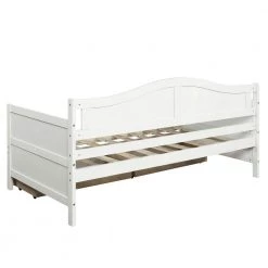 White Twin Wooden Daybed with 2 drawers (78.2 in. L x 42.3 in. W x 35.4 in. H) by Polibi 18 White Twin Wooden Daybed with 2 drawers (78.2 in. L x 42.3 in. W x 35.4 in. H) by Polibi -Cheap sumyeg Store white polibi daybeds rs twdtd w 4f 1000
