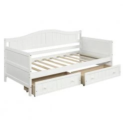 White Twin Wooden Daybed with 2 drawers (78.2 in. L x 42.3 in. W x 35.4 in. H) by Polibi 17 White Twin Wooden Daybed with 2 drawers (78.2 in. L x 42.3 in. W x 35.4 in. H) by Polibi -Cheap sumyeg Store white polibi daybeds rs twdtd w c3 1000
