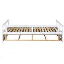 White Wooden Daybed with Trundle and 2 Storage Drawers, Extendable Bed by Polibi -Cheap sumyeg Store white polibi daybeds rs wtbtded w 44 1000