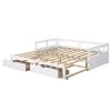 White Wooden Daybed with Trundle and 2 Storage Drawers, Extendable Bed by Polibi 1 White Wooden Daybed with Trundle and 2 Storage Drawers, Extendable Bed by Polibi -Cheap sumyeg Store white polibi daybeds rs wtbtded w 64 1000