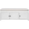 White Storage Bench with Removable Cushion and 3 Shutter-shaped Doors by Polibi 2 White Storage Bench with Removable Cushion and 3 Shutter-shaped Doors by Polibi -Cheap sumyeg Store white polibi dining benches rs sbrc3d w 64 1000