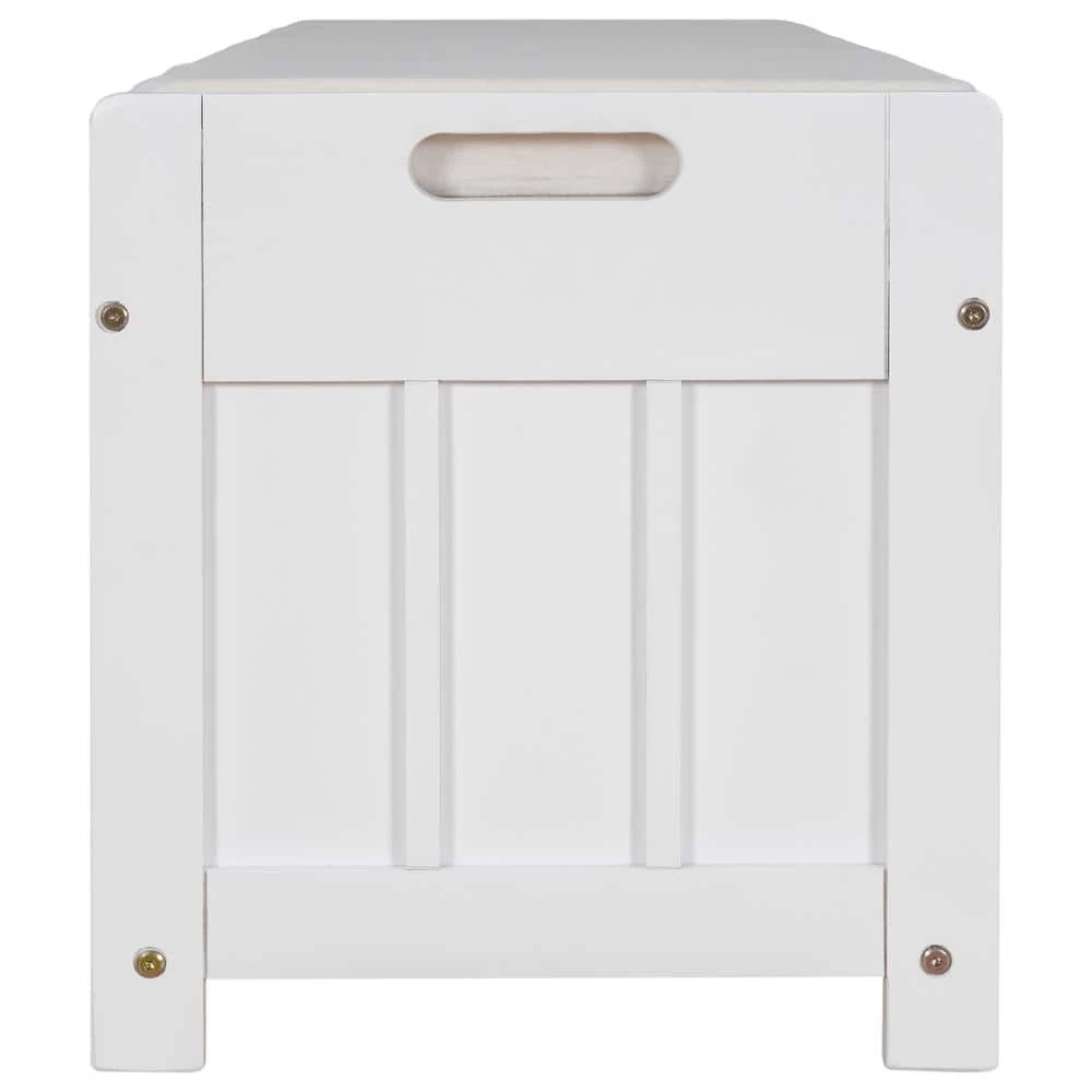 White Storage Bench with Removable Cushion and 3 Shutter-shaped Doors by Polibi 12 White Storage Bench with Removable Cushion and 3 Shutter-shaped Doors by Polibi - Image 10