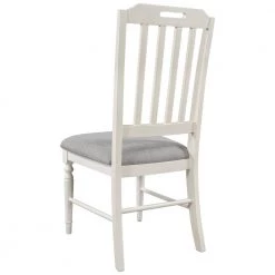 18.5 in. W 4-Piece Farmhouse White Frame Dining Chairs with High Back, Gray Fabric Padded by Polibi -Cheap sumyeg Store white polibi dining chairs rs pfwfdc 31 1000