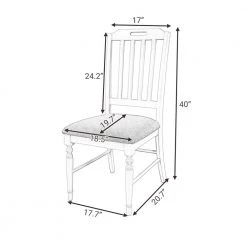 18.5 in. W 4-Piece Farmhouse White Frame Dining Chairs with High Back, Gray Fabric Padded by Polibi -Cheap sumyeg Store white polibi dining chairs rs pfwfdc 40 1000