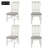 18.5 in. W 4-Piece Farmhouse White Frame Dining Chairs with High Back, Gray Fabric Padded by Polibi 2 18.5 in. W 4-Piece Farmhouse White Frame Dining Chairs with High Back, Gray Fabric Padded by Polibi -Cheap sumyeg Store white polibi dining chairs rs pfwfdc 64 1000