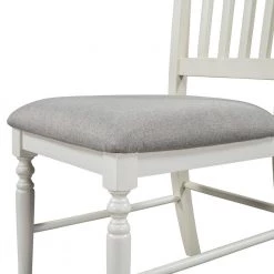 18.5 in. W 4-Piece Farmhouse White Frame Dining Chairs with High Back, Gray Fabric Padded by Polibi -Cheap sumyeg Store white polibi dining chairs rs pfwfdc c3 1000