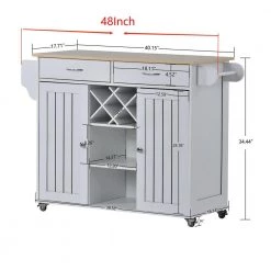 White Kitchen Cart with 2 Storage Cabinets, 4 Locking Wheels, Wine Rack, 2 Drawers, Spice Rack and Towel Rack by Polibi 15 White Kitchen Cart with 2 Storage Cabinets, 4 Locking Wheels, Wine Rack, 2 Drawers, Spice Rack and Towel Rack by Polibi -Cheap sumyeg Store white polibi kitchen carts rs kc2cw w 40 1000