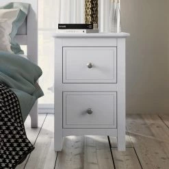 Chic White Solid Wood Nightstand End Table with 2-Drawers (12.2 in. L x 14.1 in. W x 22.24 in. H) by Polibi 15 Chic White Solid Wood Nightstand End Table with 2-Drawers (12.2 in. L x 14.1 in. W x 22.24 in. H) by Polibi -Cheap sumyeg Store white polibi nightstands rs cwswn t 1f 1000