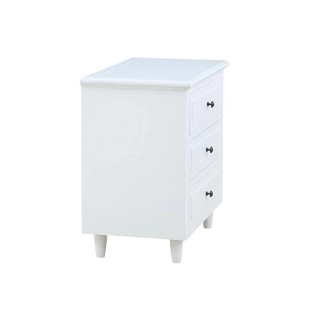 Modern White 3-Drawer Exquisite Solid Wood Cabinet Nightstand (28.1 in. H x 27.9 in. W x 16.9 in. D) by Polibi 10 Modern White 3-Drawer Exquisite Solid Wood Cabinet Nightstand (28.1 in. H x 27.9 in. W x 16.9 in. D) by Polibi - Image 8